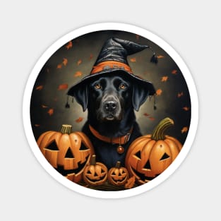 Black Labrador retriever Halloween Magnet